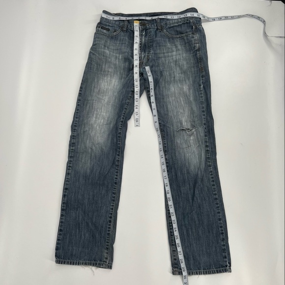 Calvin Klein Distressed Straight Leg Straight Cut  Raw Hem Jeans Size 30 Men's - Picture 4 of 6